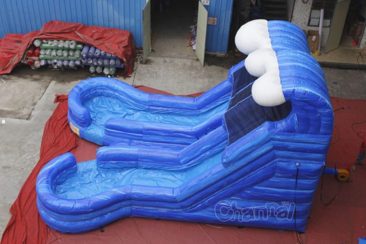 ocean wave dual lane water slide