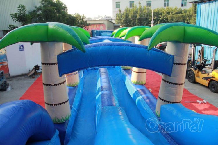 dual lane tropical wave water slide