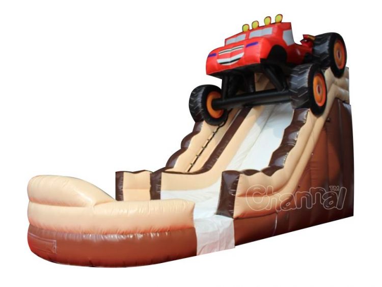 monster truck inflatable water slide