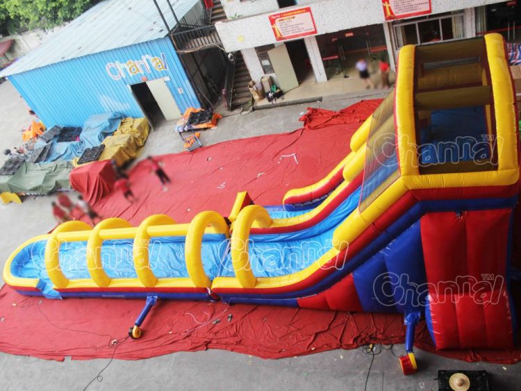 waterslide with detachable slip and slide