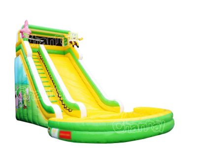 spongebob inflatable water slide
