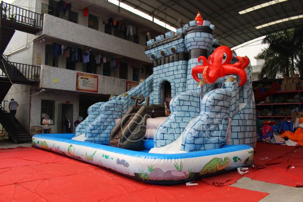 Castle Water Slide and Pool Channal Inflatables