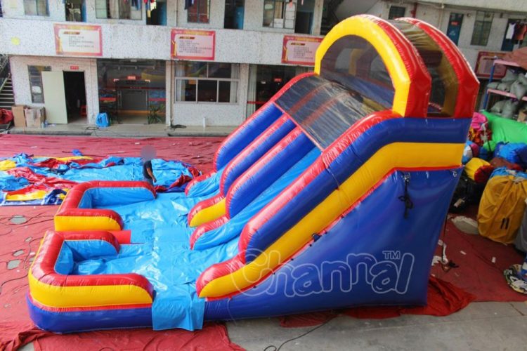 dual lane inflatable water slide