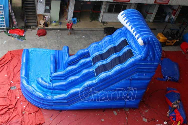 curved double lane water slide