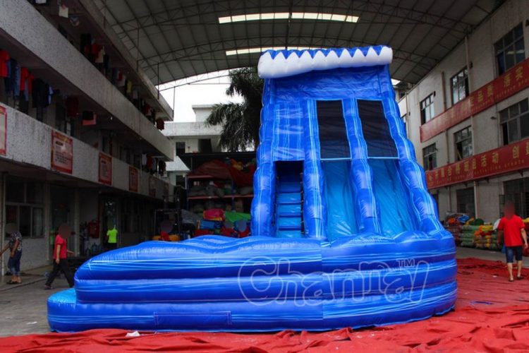 twisted waterslide with dual lanes