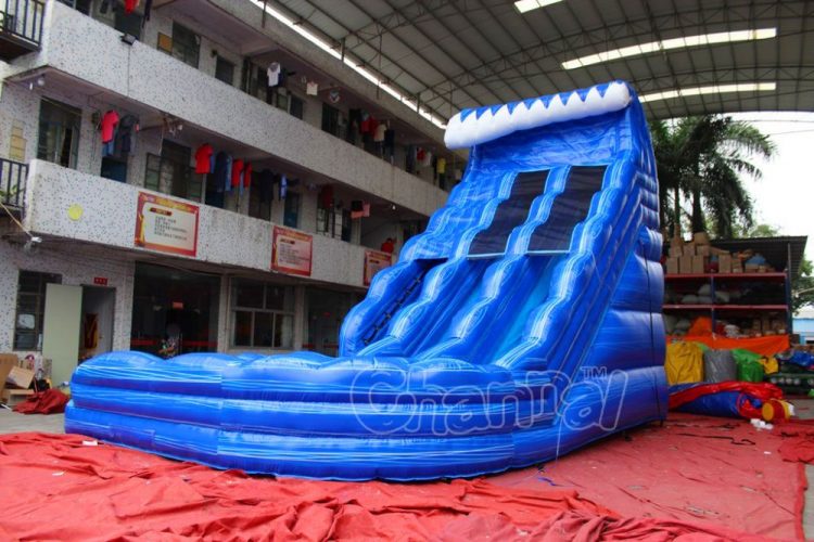 curvy ocean wave inflatable water slide