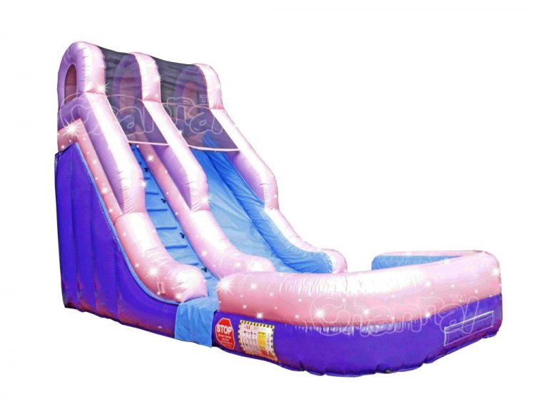 pink inflatable water slide