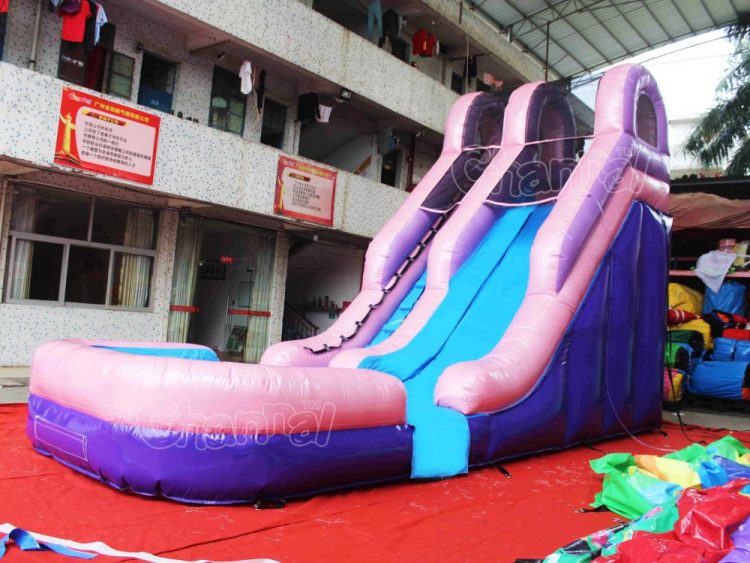 small pink water slide