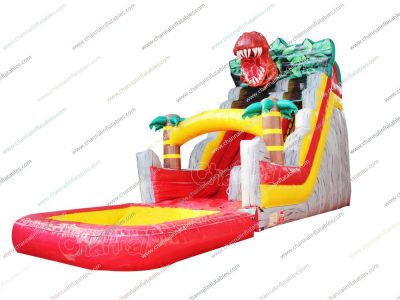 t rex inflatable water slide