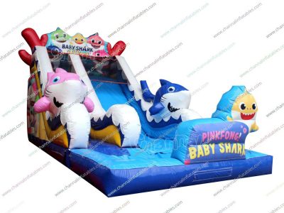 baby shark inflatable water slide