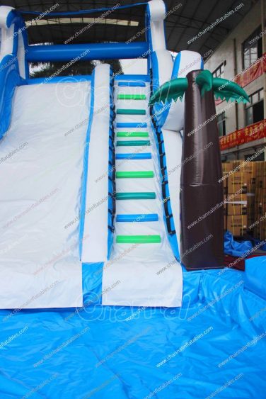 water slide climbing stairs