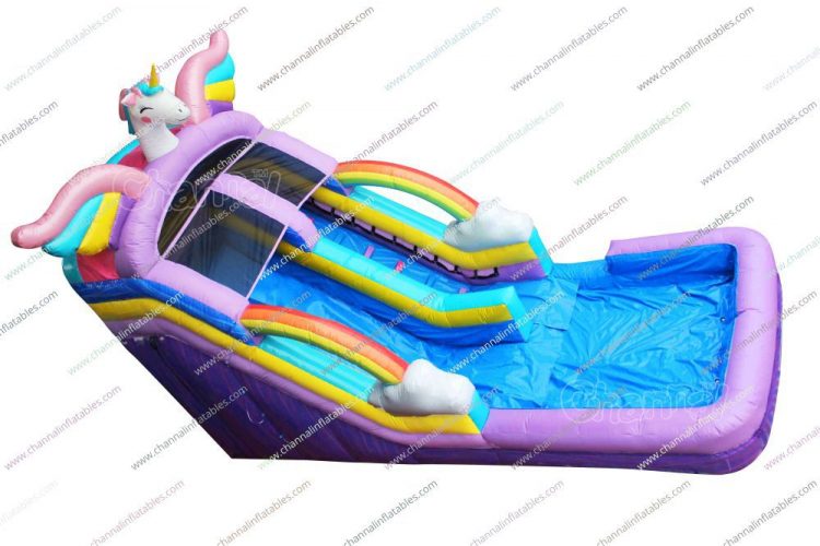 unicorn wings water slide inflatable