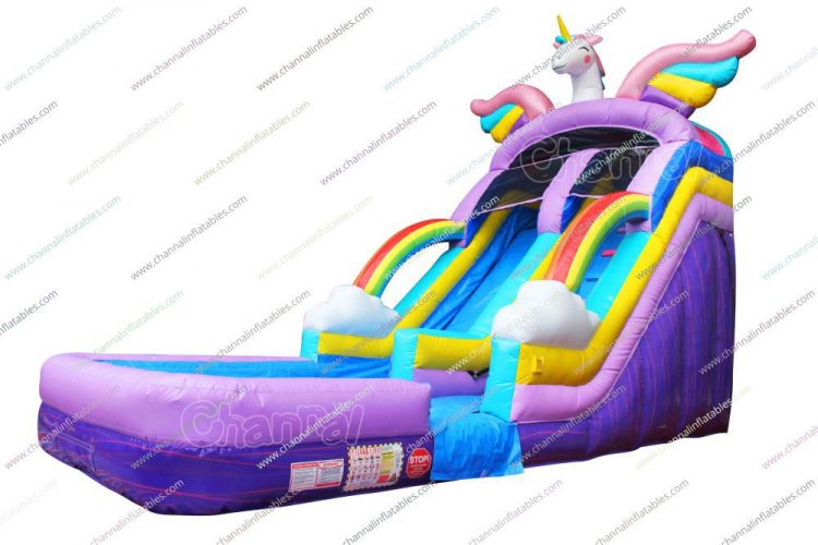 inflatable unicorn theme water slide for kids