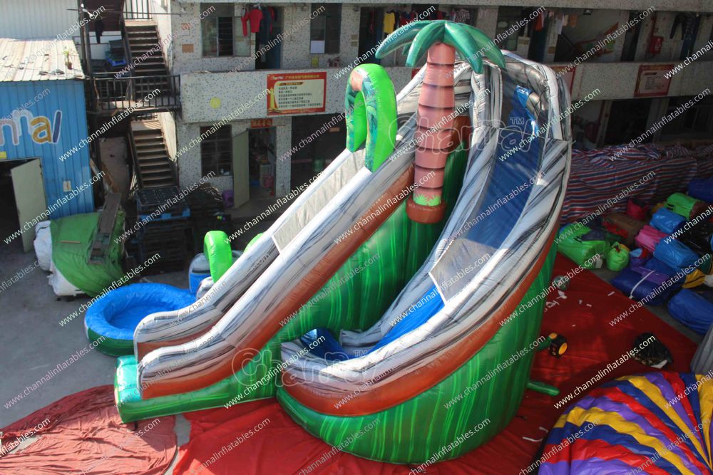 Jungle Exploration Inflatable Water Slide Channal Inflatables