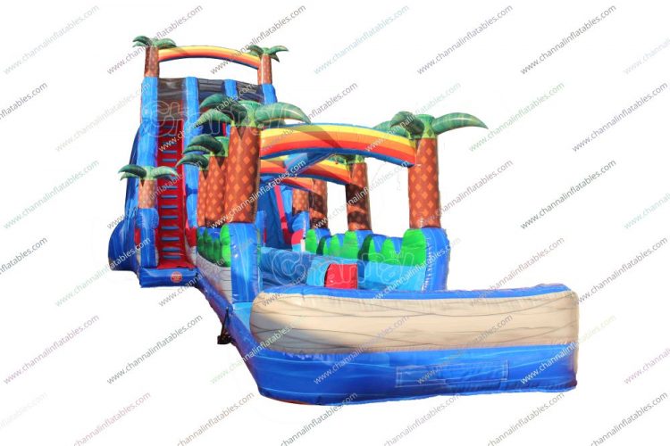 large tropical palm tree water slide