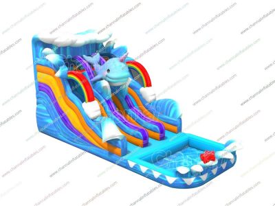 whalicorn inflatable water slide