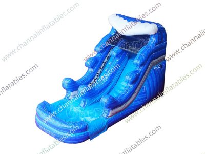 blue waves inflatable water slide
