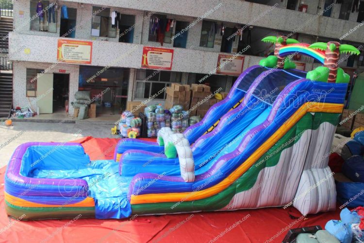 tropical cascade inflatable water slide