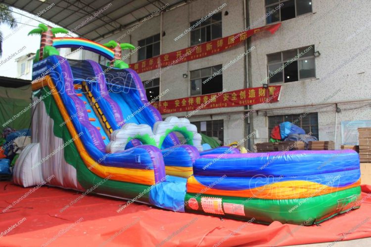 tropical drop inflatable water slide