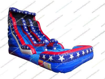 american flag inflatable water slide