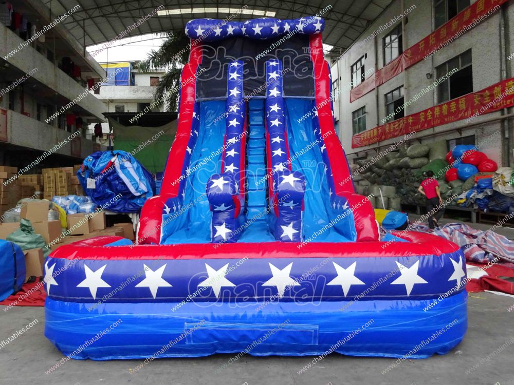 American Flag Inflatable Water Slide - Channal Inflatables