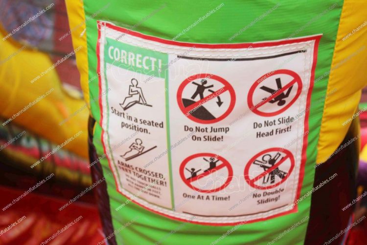 water slide warning sign