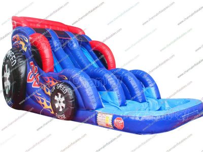 speed racing inflatable water slide