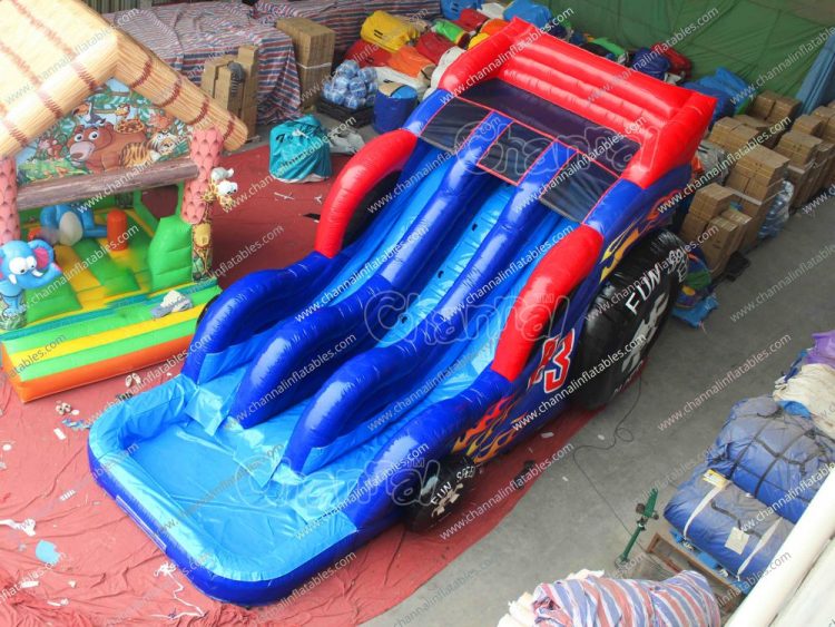 racecar double lane water slide