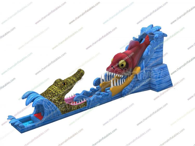 piranha vs gator inflatable slide