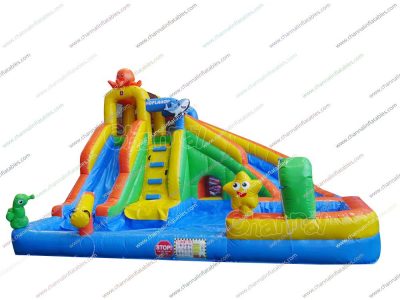 ocean theme backyard inflatable water slide