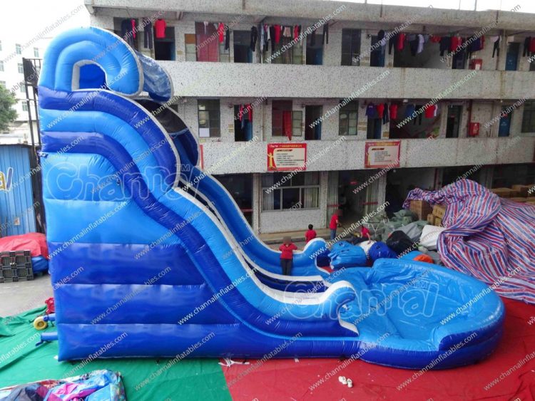 blue water slide sideview