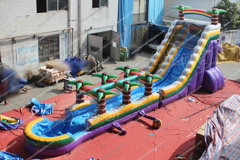 Jungle Water Slide with Slip Slide Channal Inflatables
