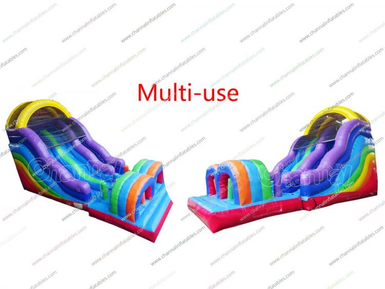 multiuse inflatable slide with detached parts