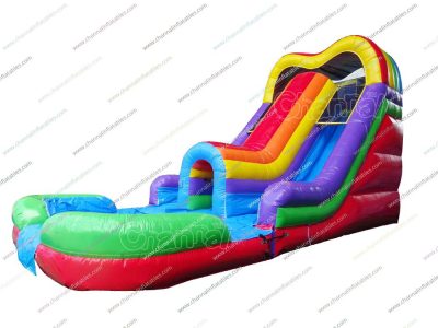 colorful double lane water slide