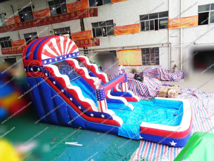 patriotic water slide inflatable for kids