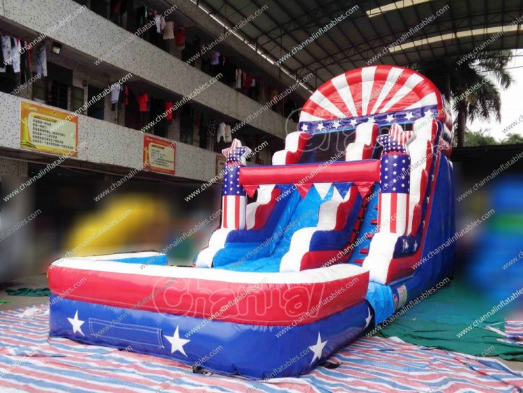 patriot water slide with pool