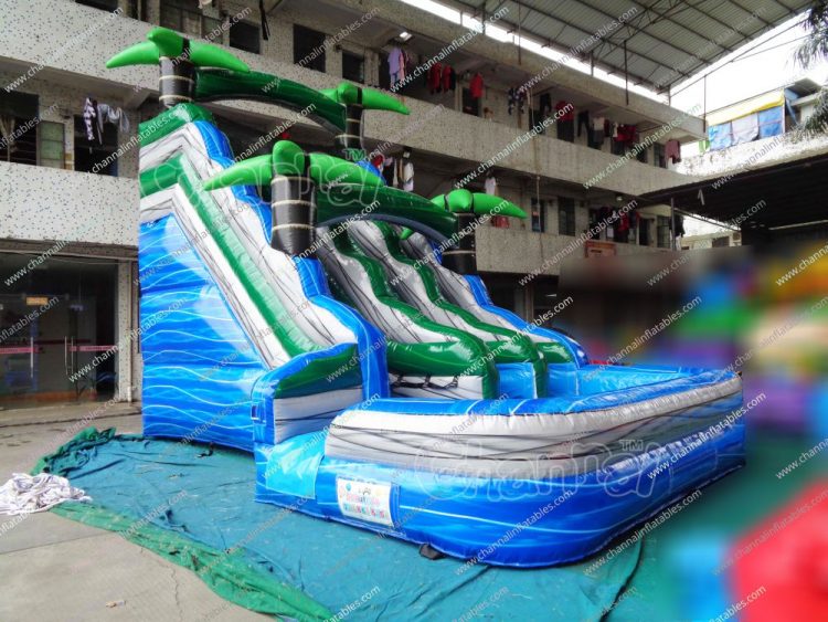 blue tropical waterslide