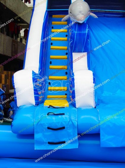 water slide climb stairs
