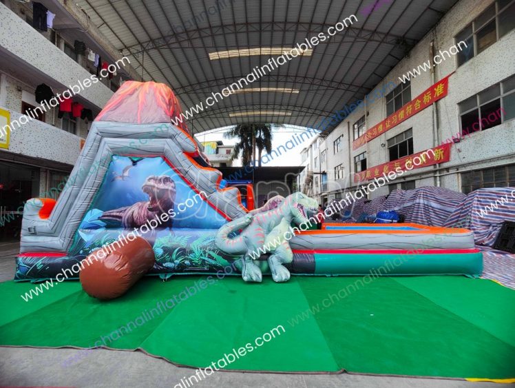 volcano & dino water slide for kids
