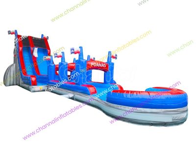 Texas lone star flag inflatable water slide