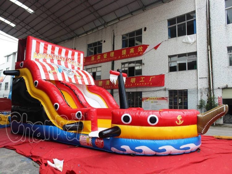pirate galley inflatable water slide