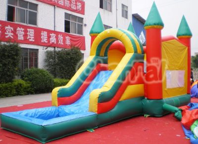 colorful castle inflatable water combo