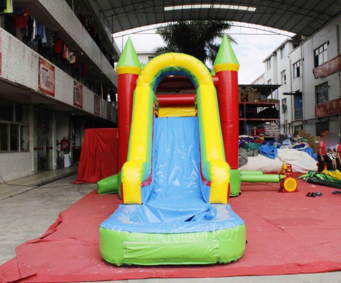 small water slide and pool