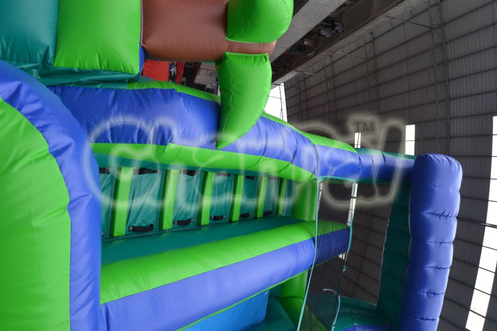 inflatable water slide with palm trees