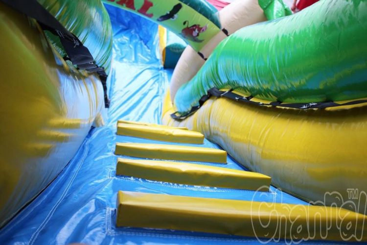 tropical inflatable water slide climb steps