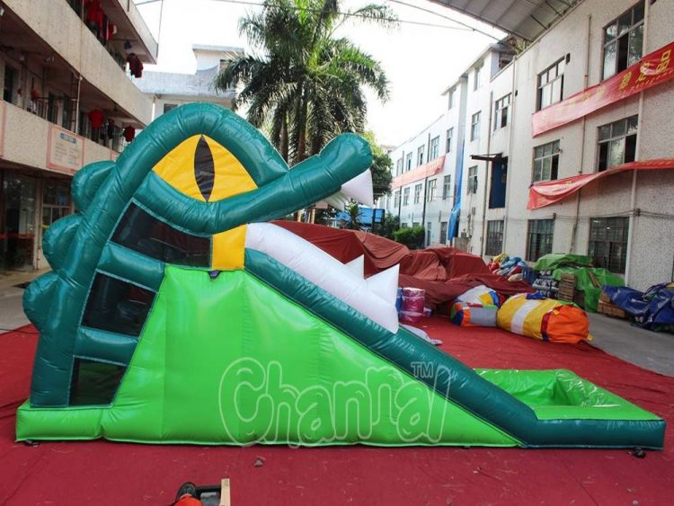 green crocodile water slide