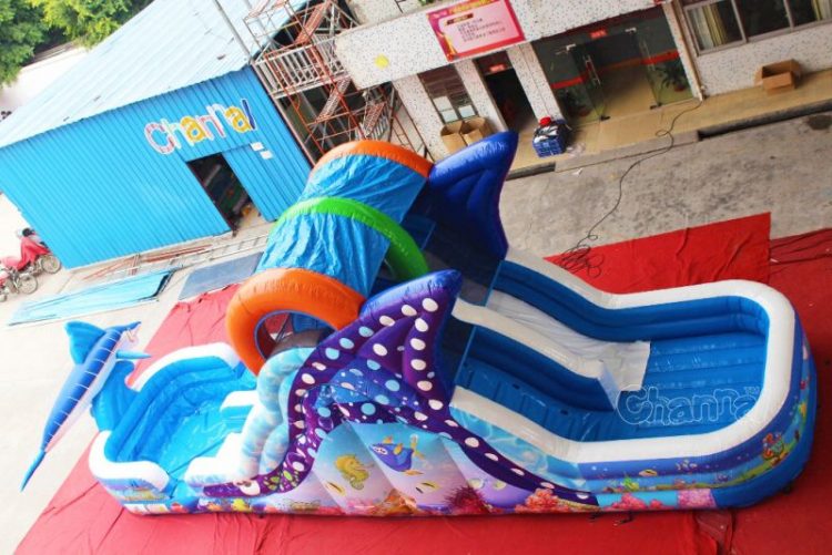 under the ocean water slide inflatable