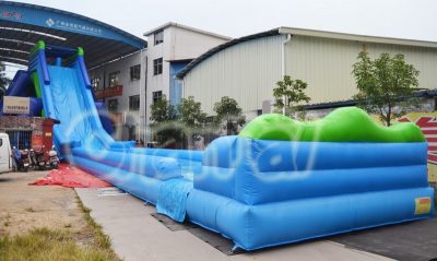 blue hippo inflatable water slide