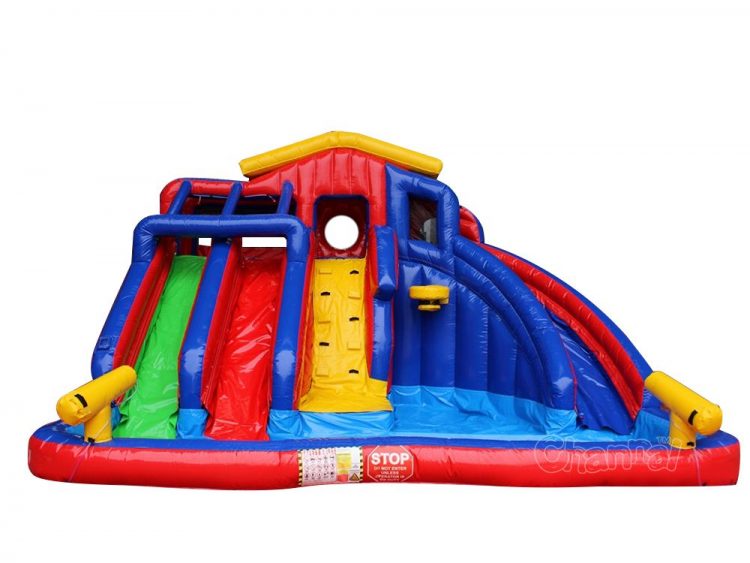 colorful backyard inflatable water slide