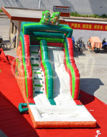 double drop ninja turtle theme inflatable water slide